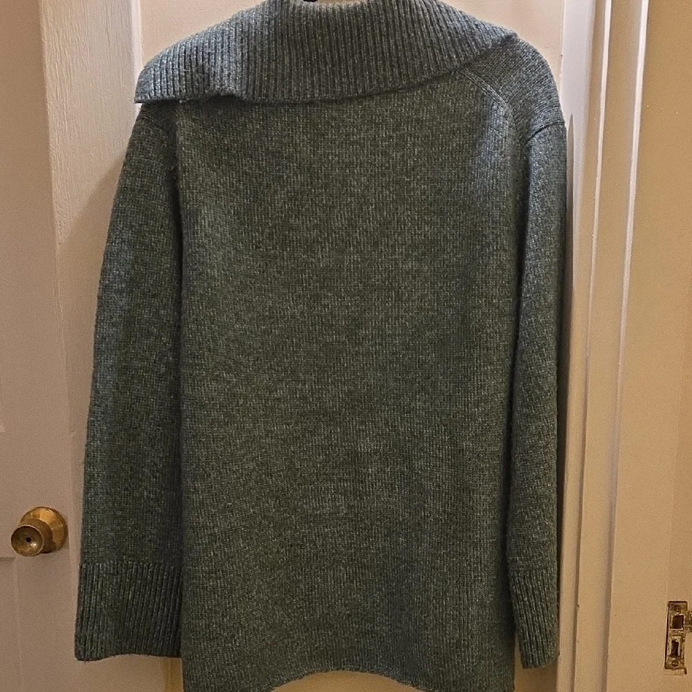 Z Supply Women's V-Neck Collared Sweater - Sage Green - Picture 3 of 3